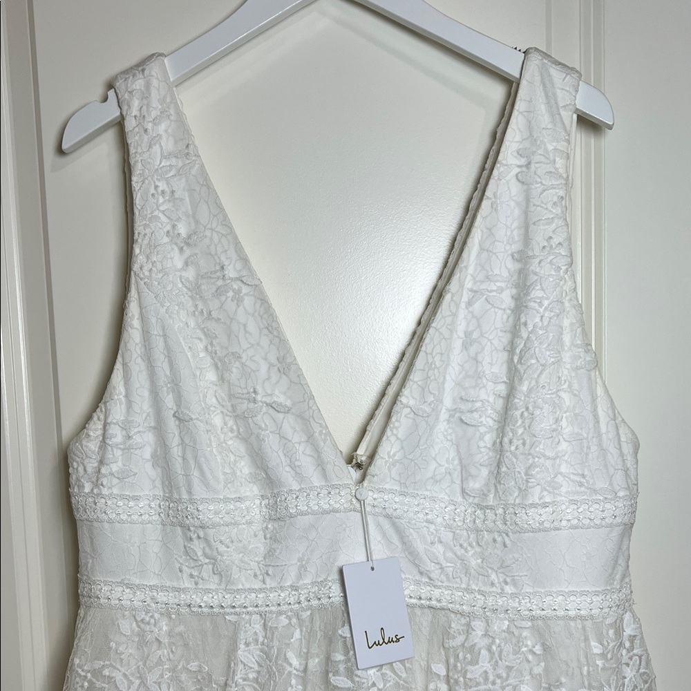 Lulus Ivory Sweetest Beloved Mesh Embroidered
Sleeveless Maxi Wedding Dress 2X - Picture 8 of 11